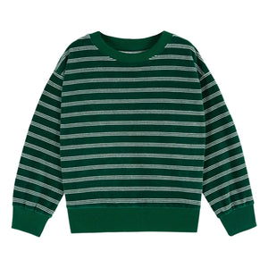 Emile et Ida - Organic Cotton Striped Sweatshirt | Green