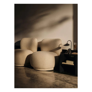 Ferm Living - Rico Piccolo curved fabric armchair | Cream
