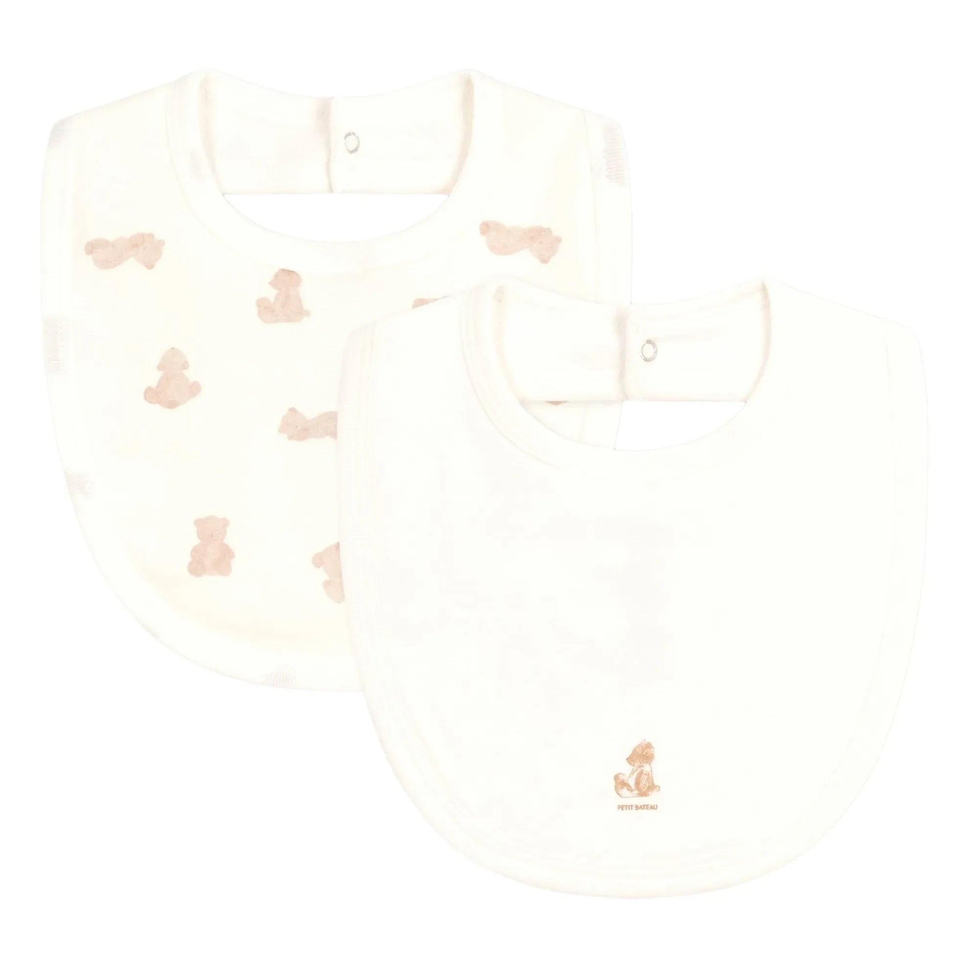 Petit Bateau - 2-piece Teddy Bib Set | White