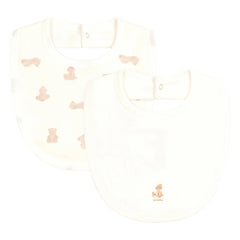 Petit Bateau - 2-piece Teddy Bib Set | White