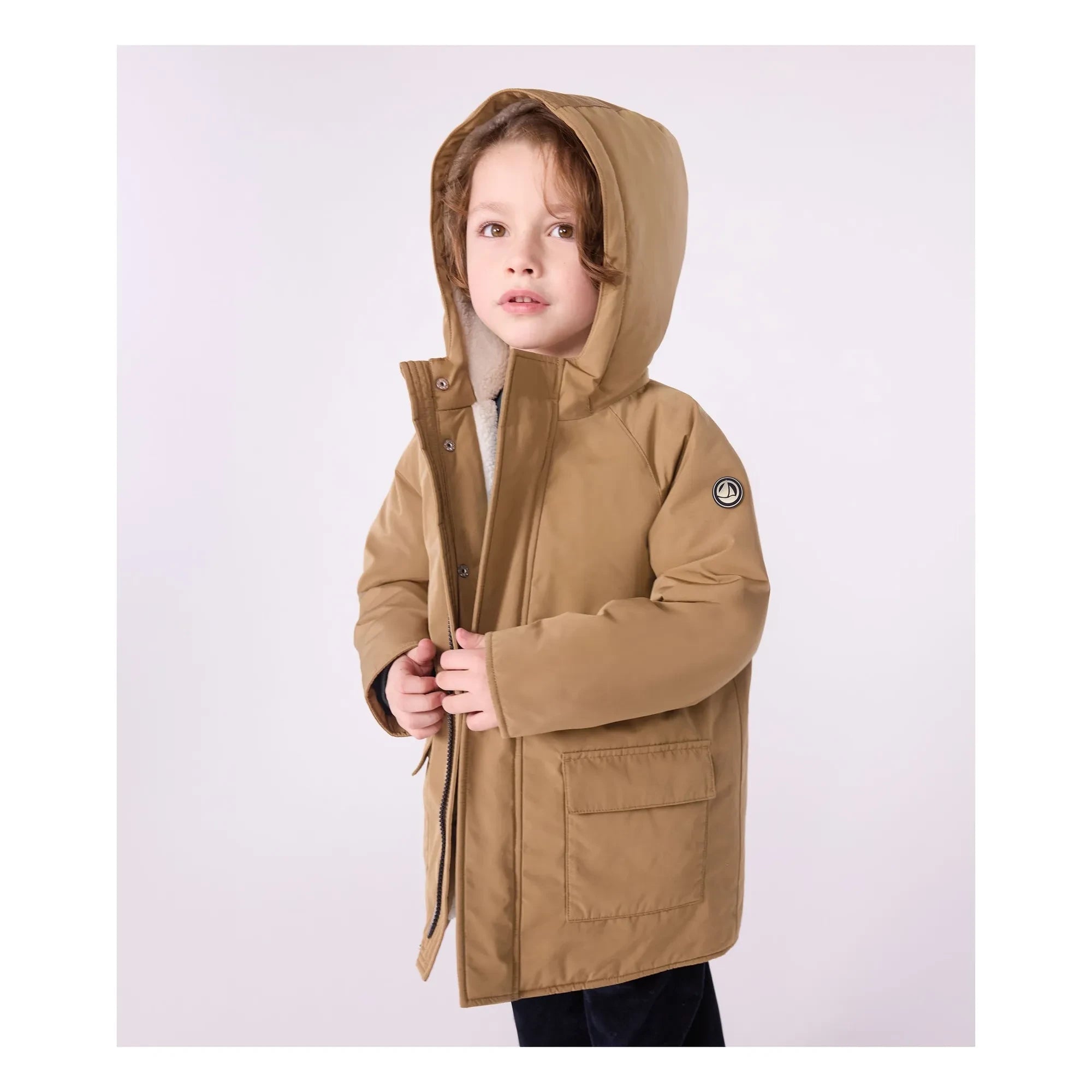 Petit Bateau - Plain Long Coat | Brown