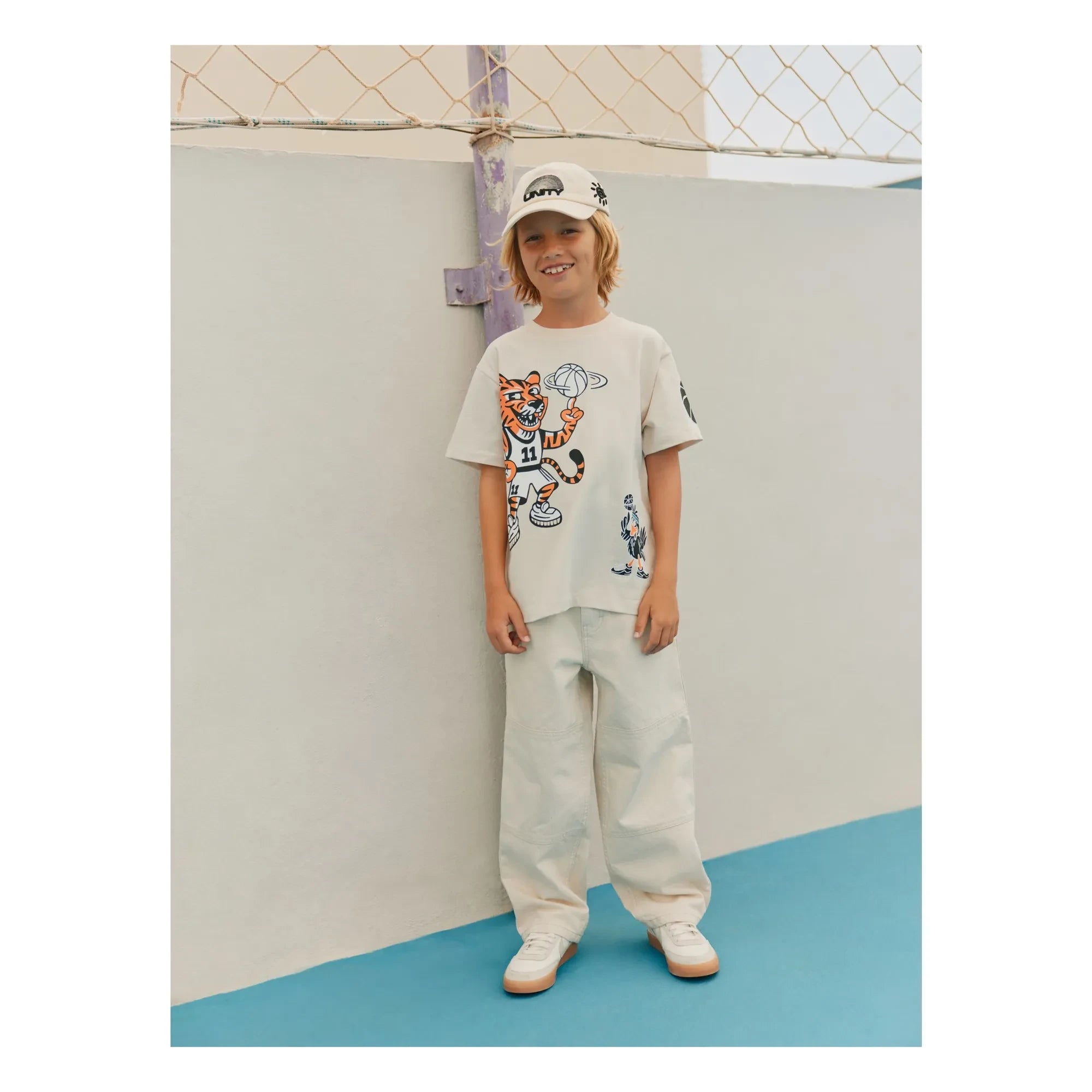 Molo - Rodney Mascottes Organic Cotton Basketball T-Shirt | Ecru