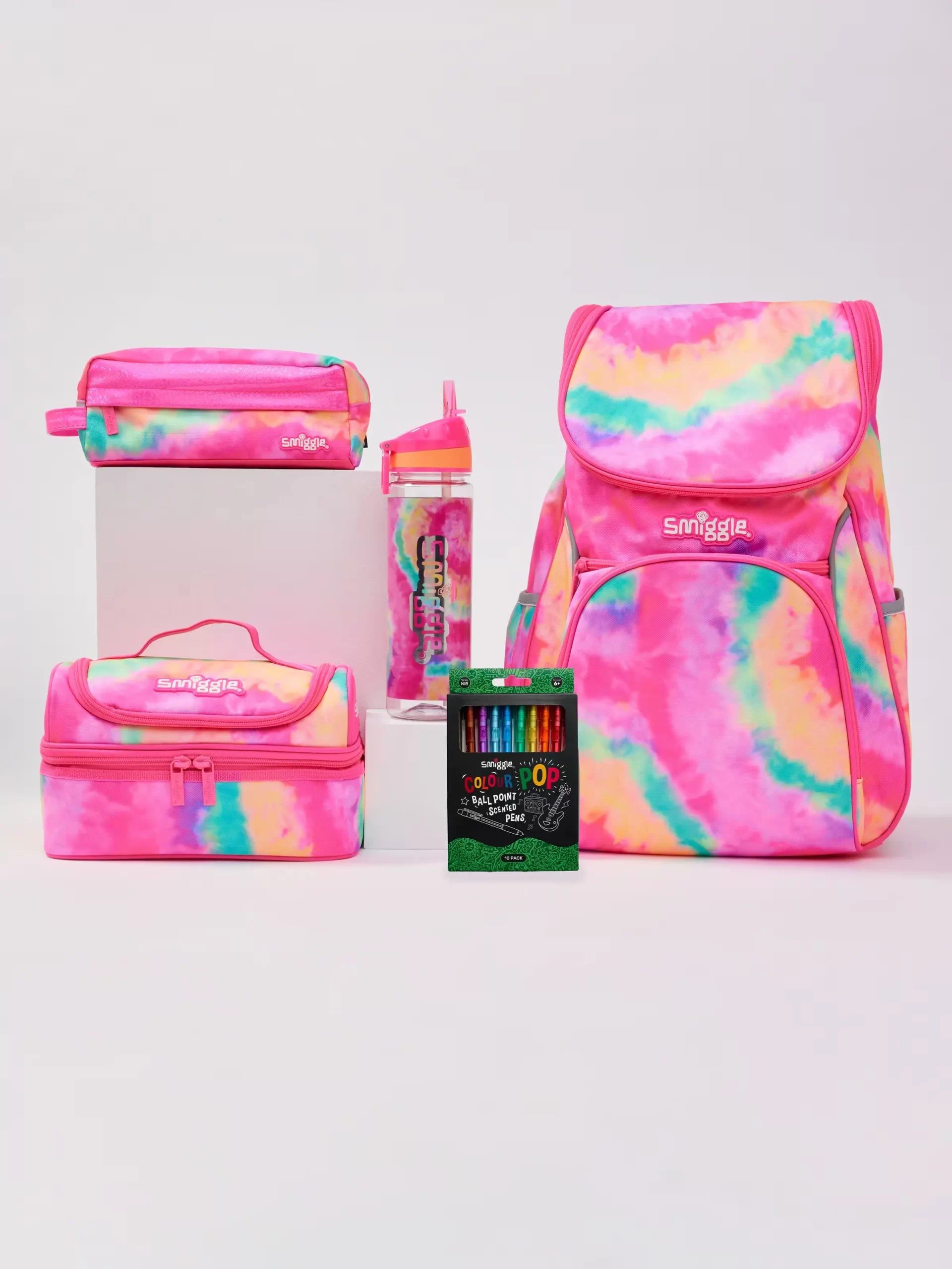 Smiggle - Vivid 5li Okul Çanta Seti-Dinossi