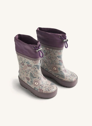 Wheat - Thermo Flower Yağmur Çizmeleri | Aubergine