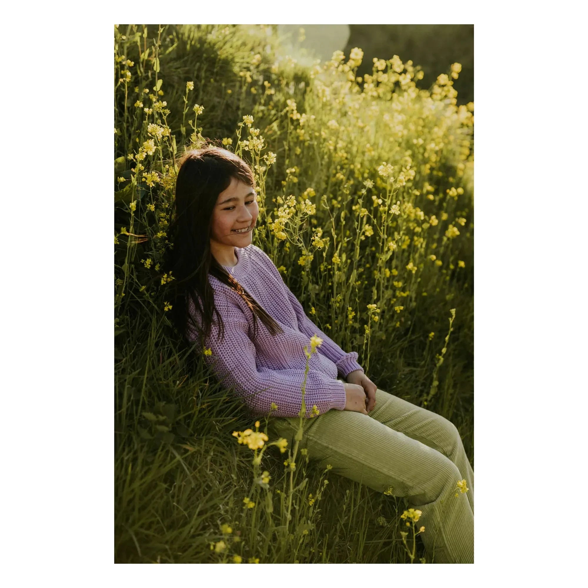 Yuki - Organic Cotton Thick Knit Sweater | Lavender