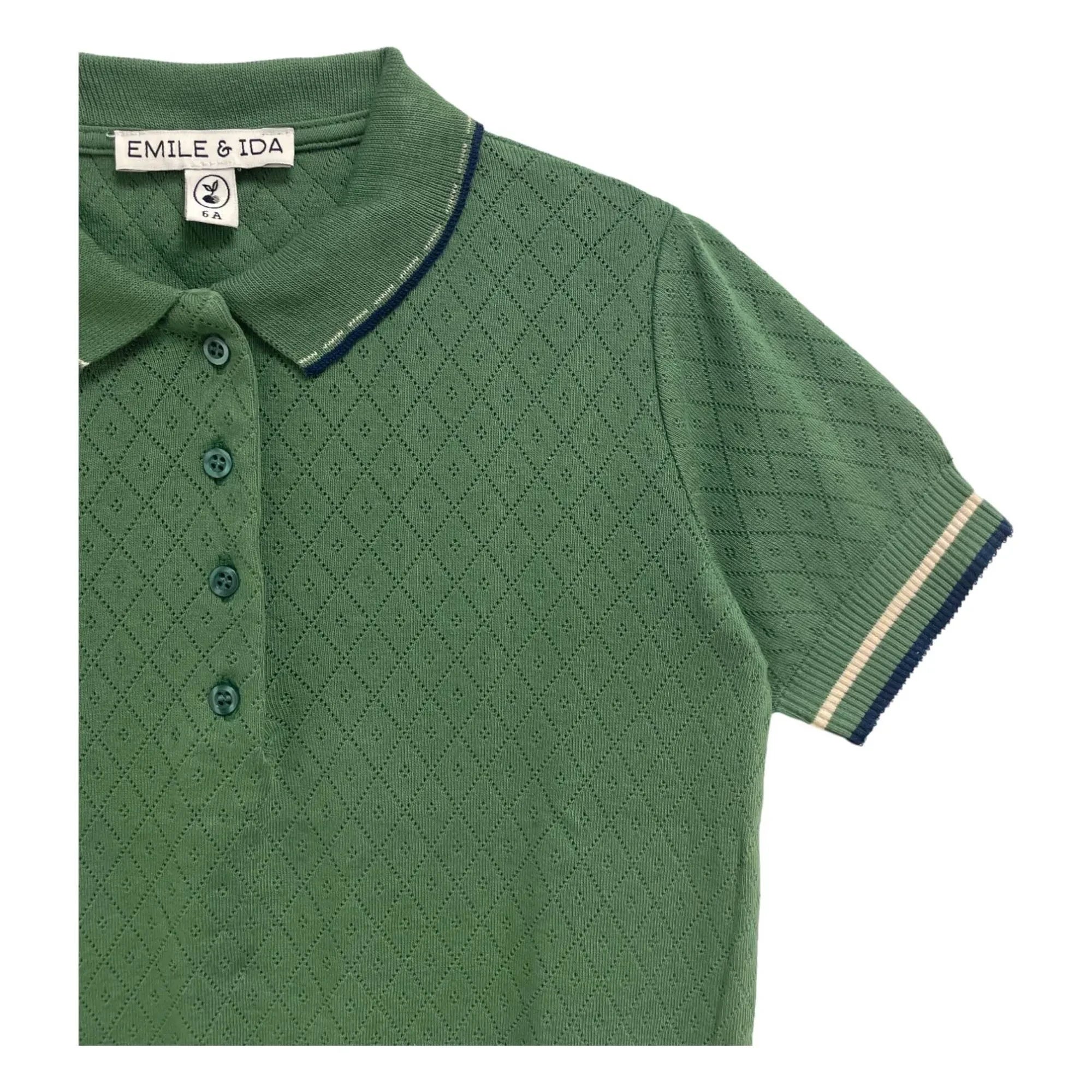 Emile et Ida - Pointelle Polo | Chrome Green