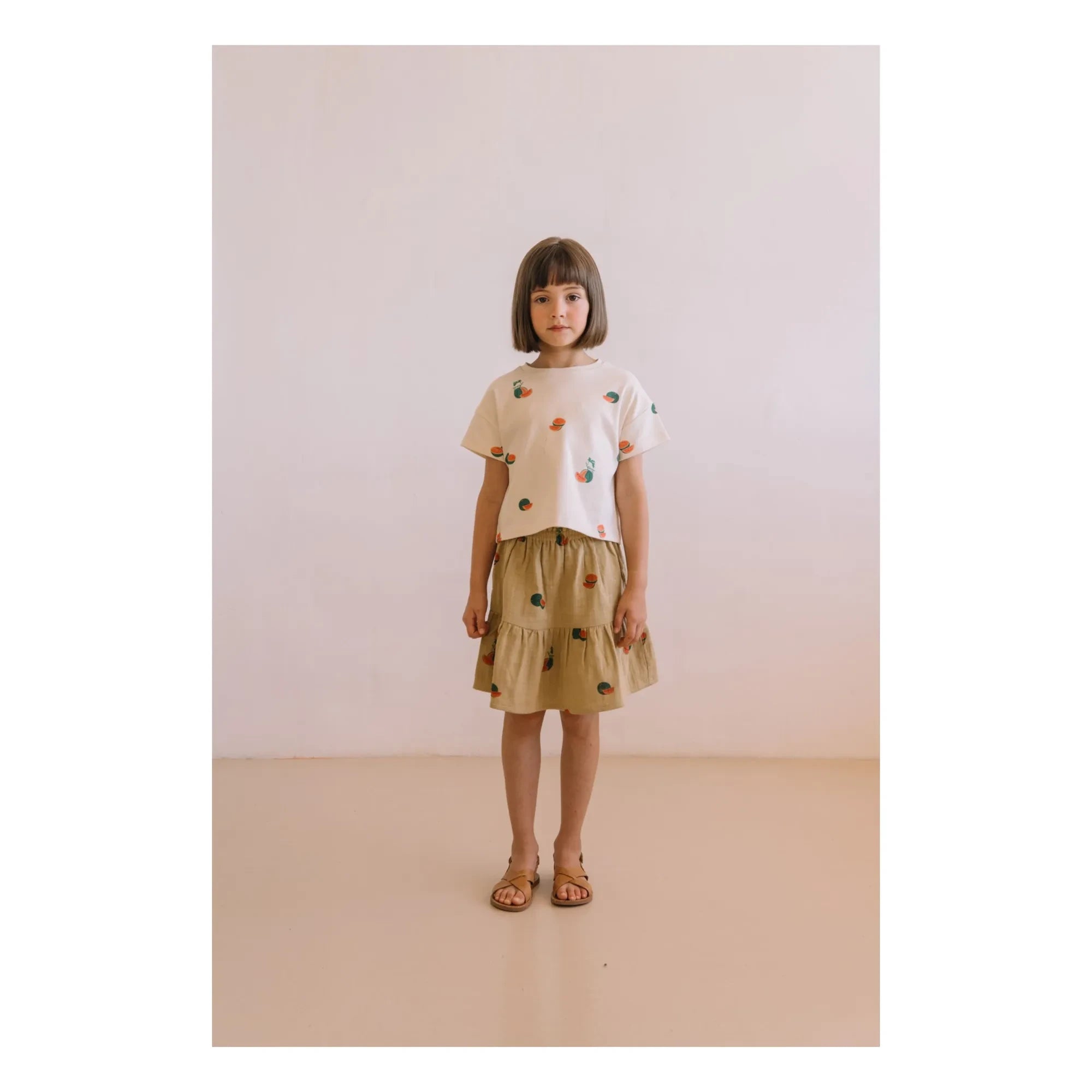 Studio Bohème - Crop Flow T-Shirt Watermelon Organic Cotton | Ecru
