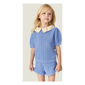 Mipounet - Blue Cherry Crochet Short Shorts | Blue