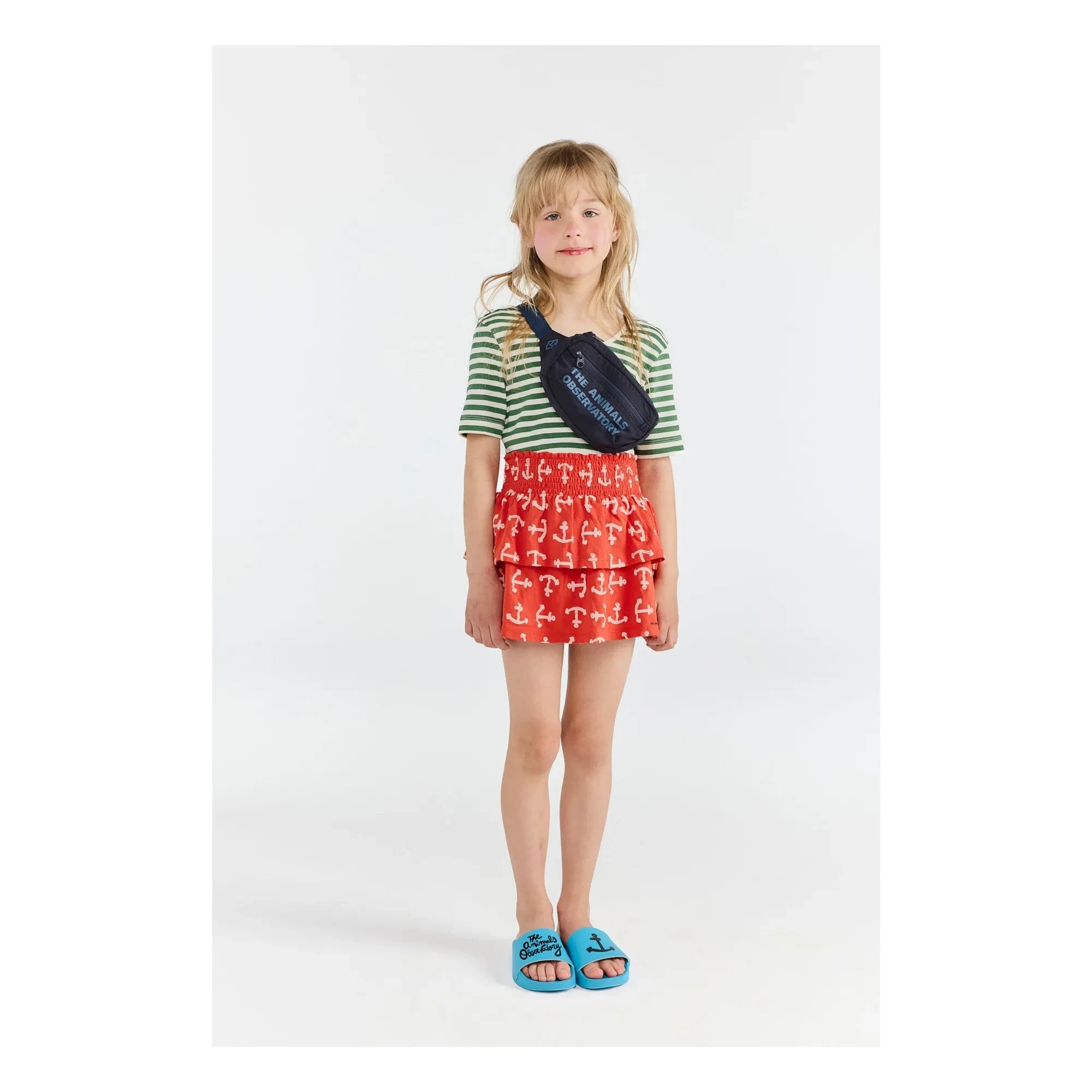 The Animals Observatory - Striped Hippo T-Shirt | Green