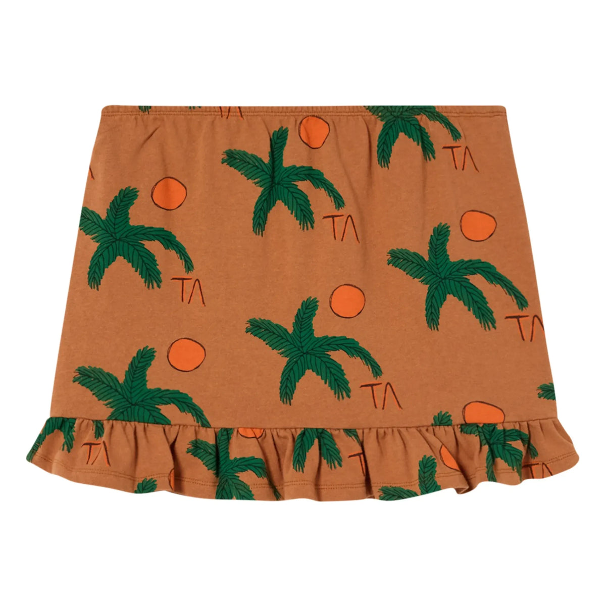 The Animals Observatory - Ferret Palm Tree Jersey Skirt | Caramel