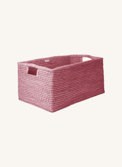 Rice - Pink Raffia Storage Basket
