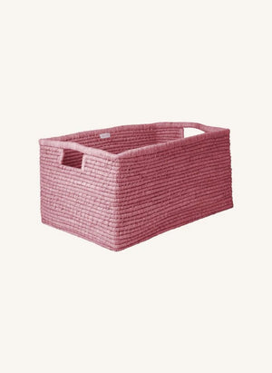 Rice - Pink Raffia Storage Basket