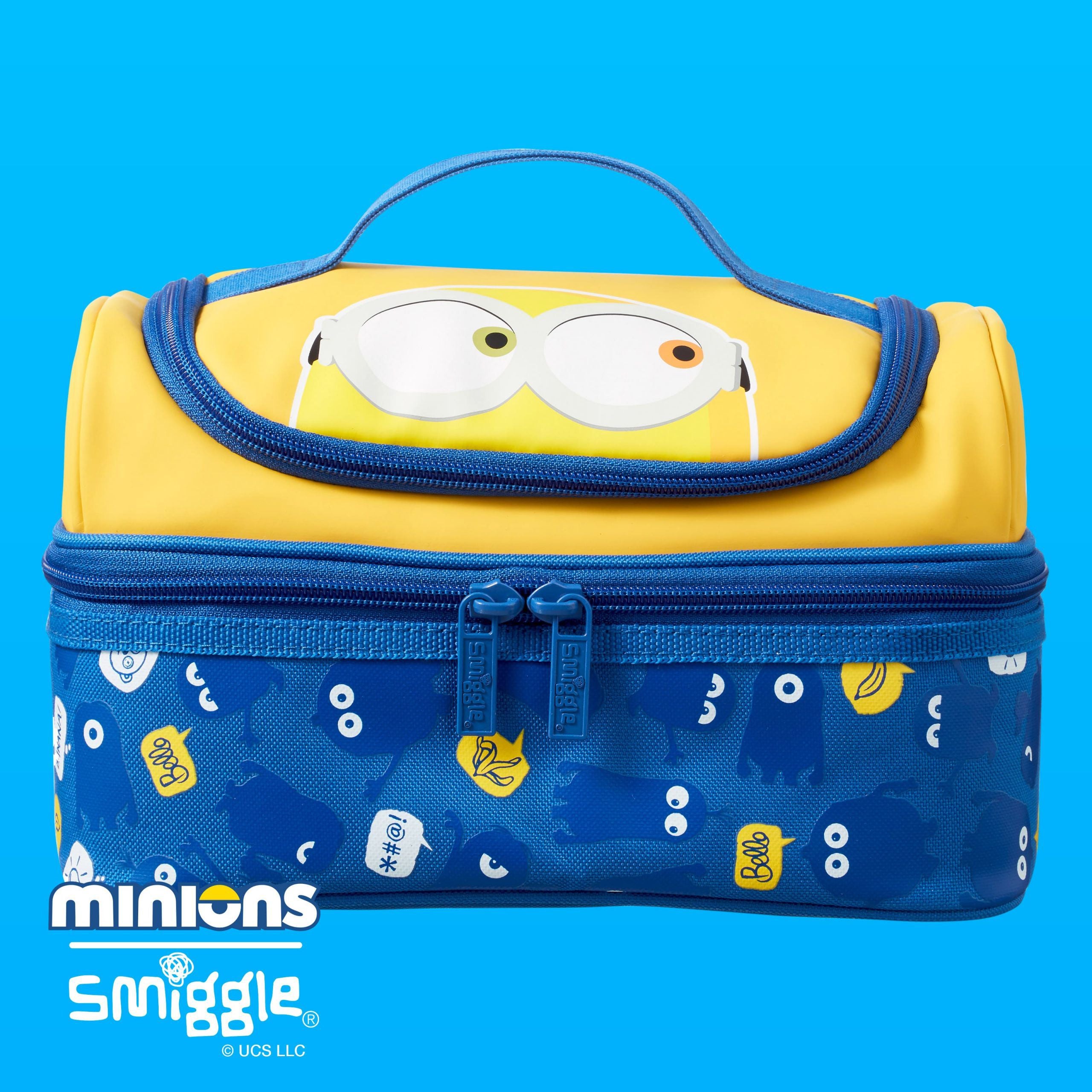 Smiggle - Minions Çift Katlı Beslenme Çantası-Dinossi