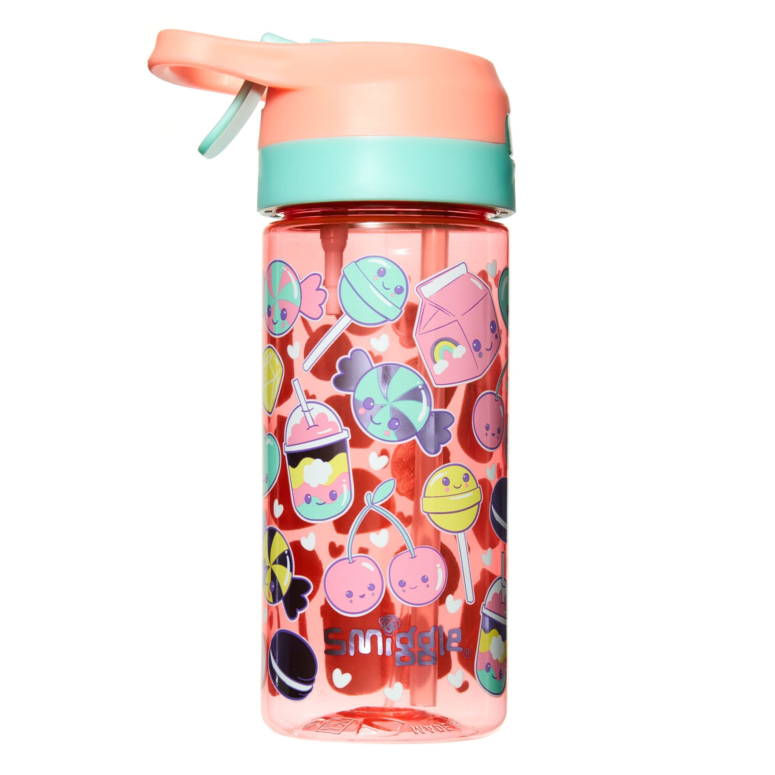 Smiggle - Hi Junior Spritz Su Püskürtmeli Pipetli 440ML BPA İçermeyen Suluk-Dinossi