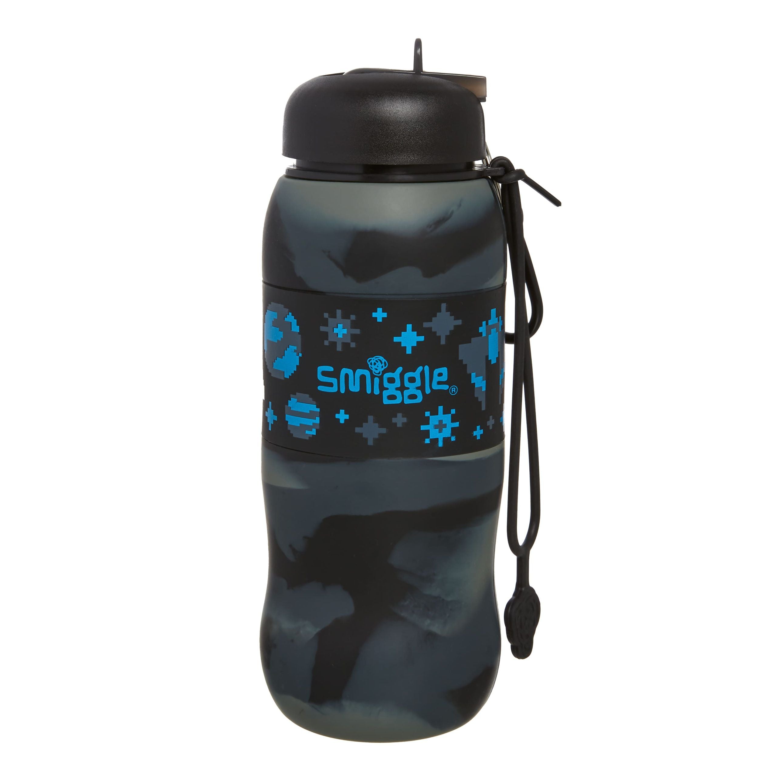 Smiggle - Hide Roll Silikon Katlanabilir Pipetli 600ML BPA İçermeyen Suluk-Dinossi