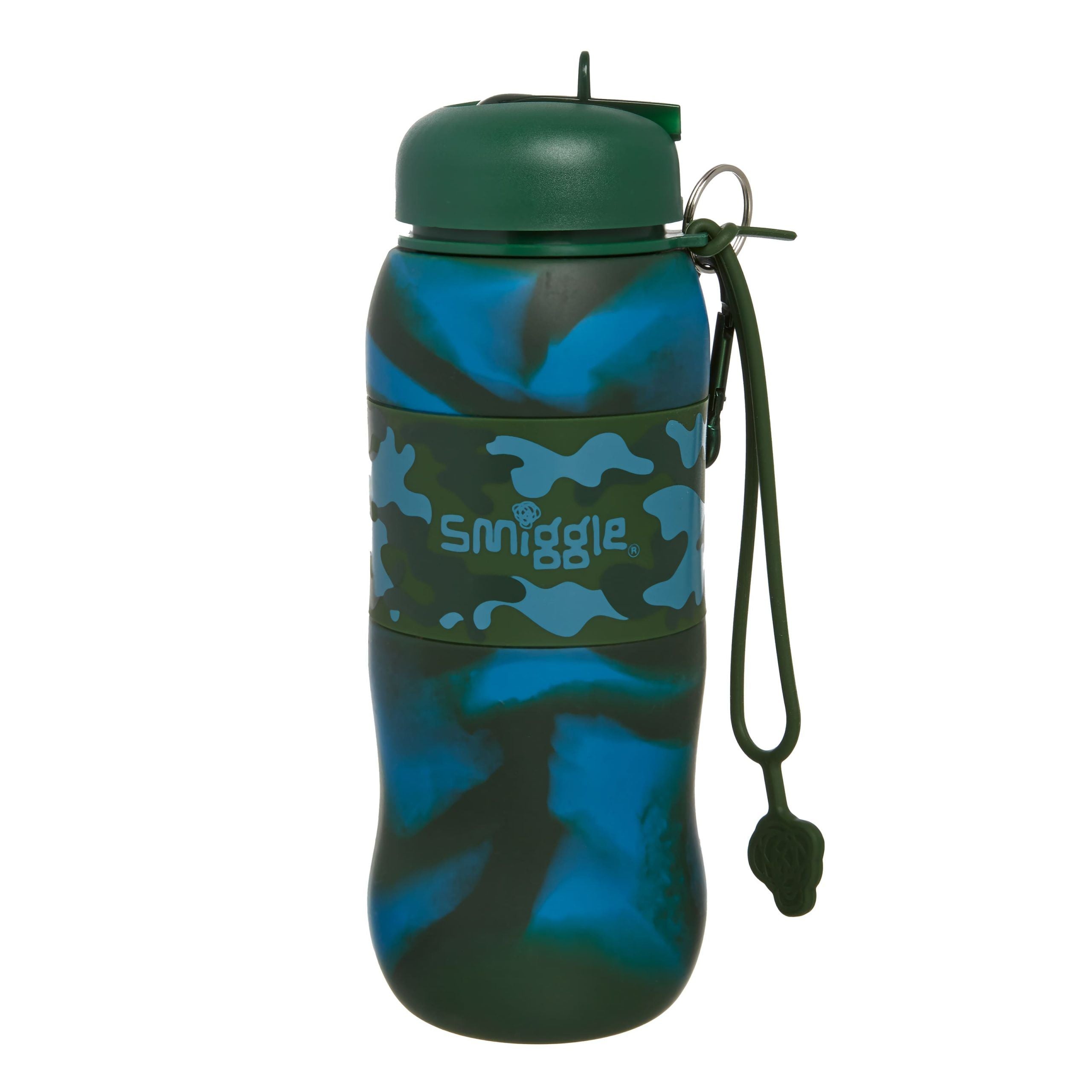 Smiggle - Hide Roll Silikon Katlanabilir Pipetli 600ML BPA İçermeyen Suluk-Dinossi