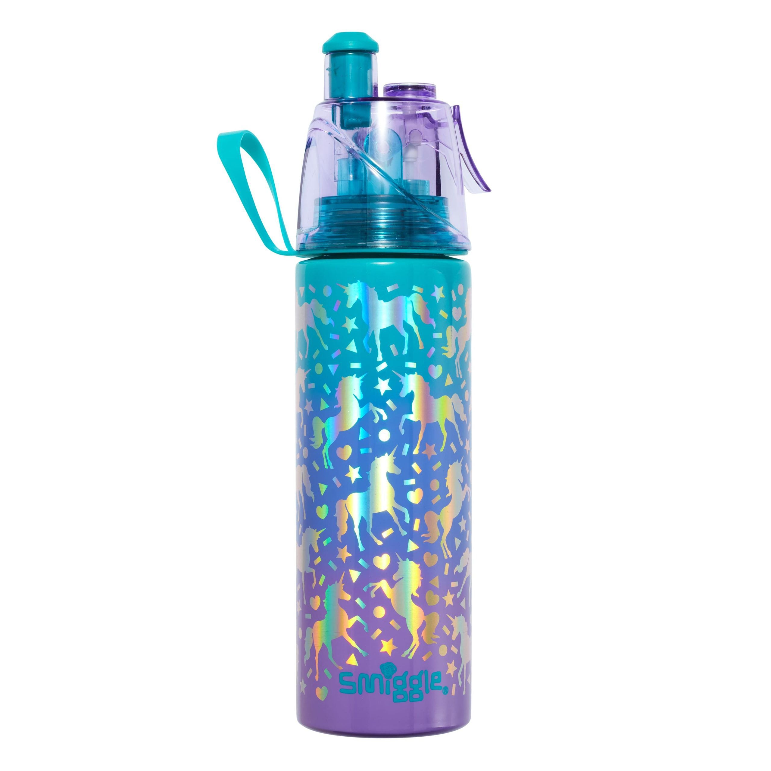 Smiggle - Ritz Spritz Su Püskürtmeli 500ML Paslanmaz Çelik Matara-Dinossi