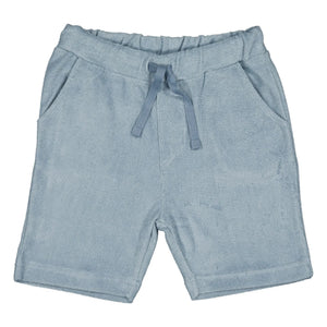 Louis Louise - Brooklyn Towel Fabric Bermuda Shorts | Gray Blue