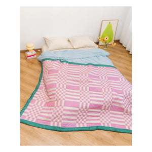 Tarta Gelatina - Checkered Double-Sided Blanket | Pink