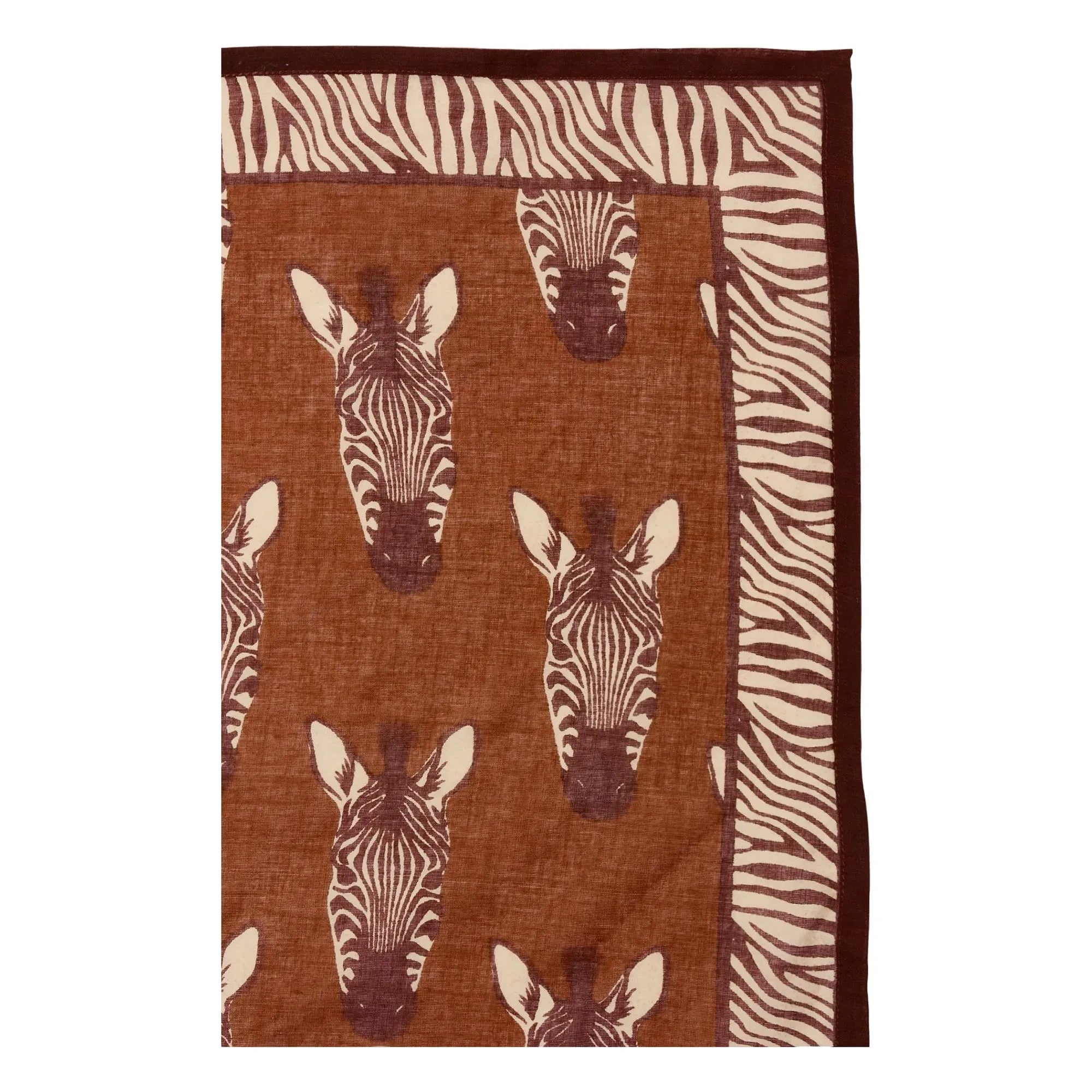 Apaches - Küçük Zebra Desenli Dupitta Şal | Kahverengi