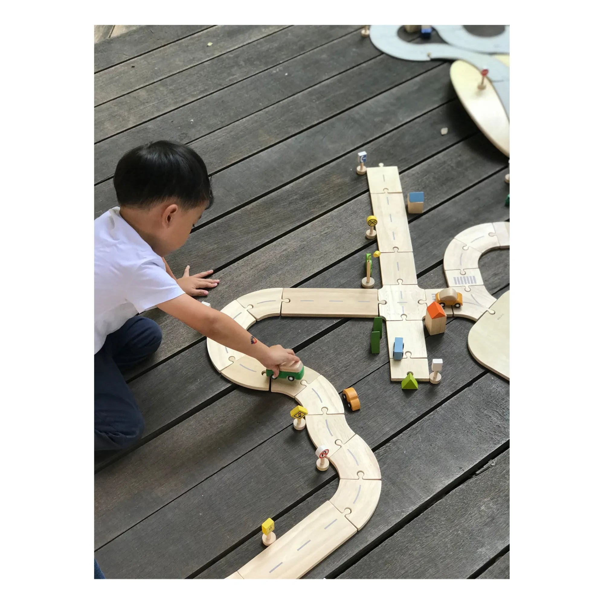Plan Toys - Wooden Car Track and Accessories