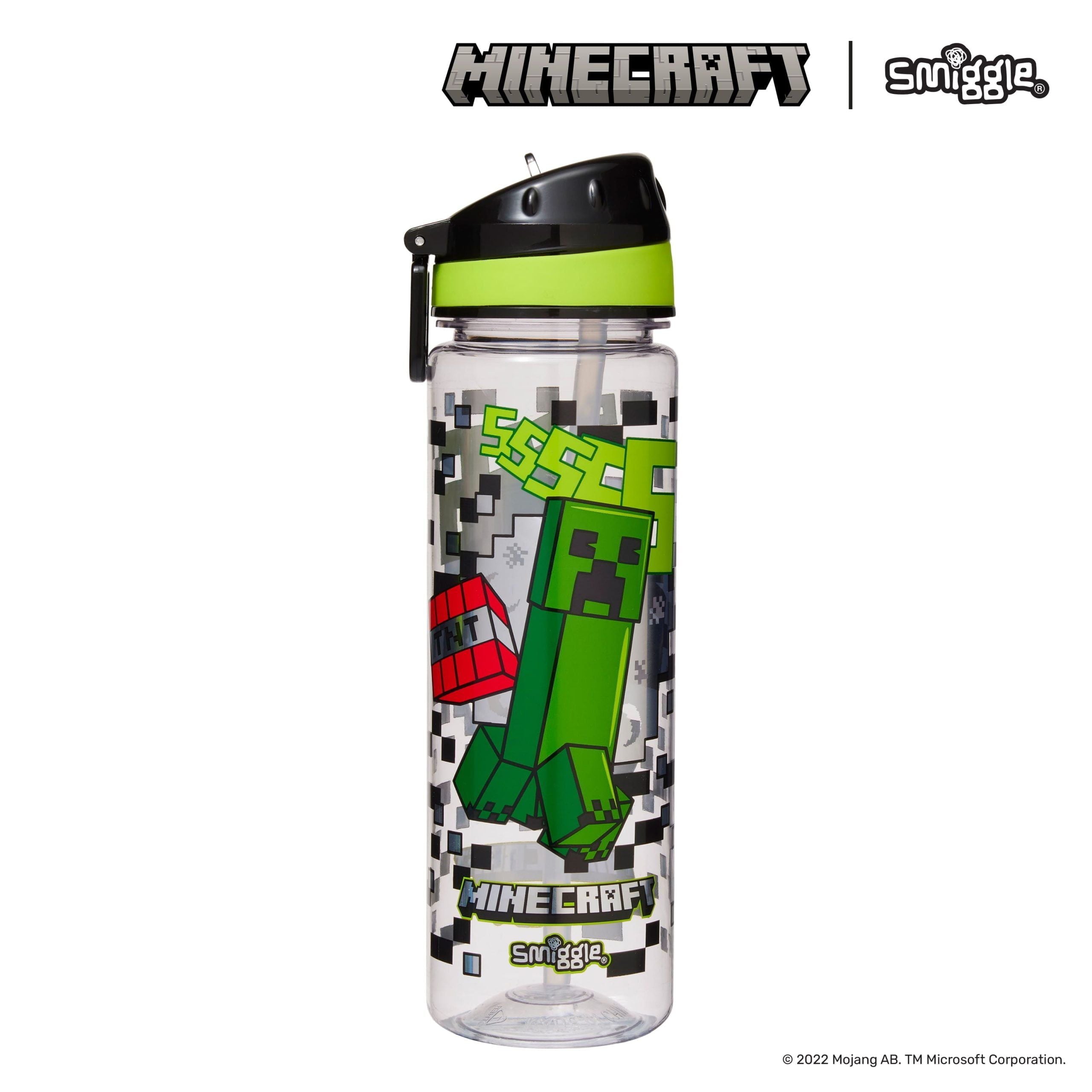 Smiggle - Minecraft Pipetli 650ML BPA'sız Suluk-Dinossi