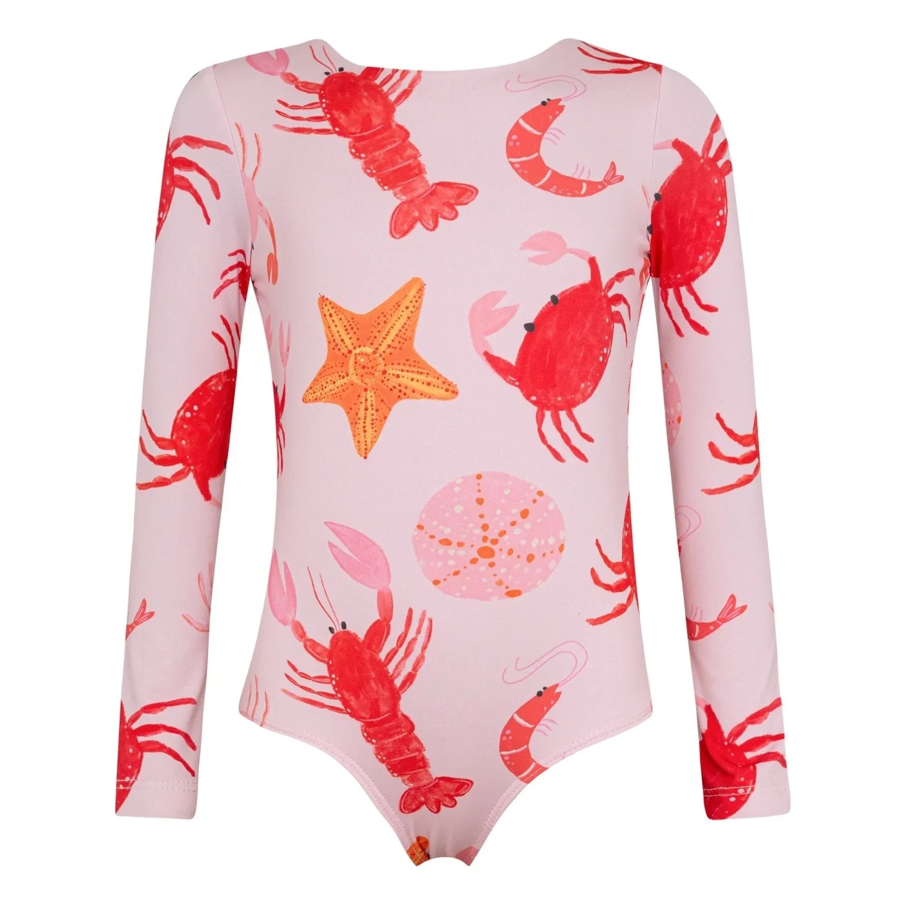 Pepita & Me - Sun Crustaceans Long Sleeve Swimsuit | Light Pink