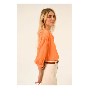Sacrécoeur - Carla Aurora Poplin Bluz | Turuncu