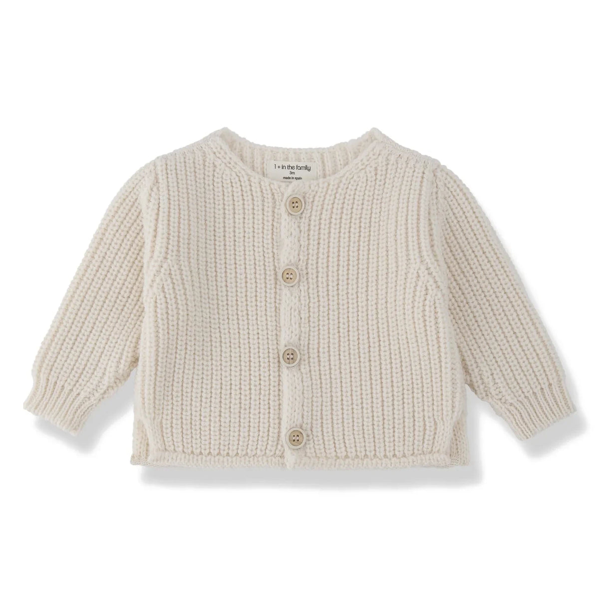 1+ in the family - Antibes Merinos Yünlü Hırka | Ekru
