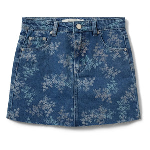 Sofie Schnoor - Cally Denim Floral Mini Skirt | Denim Blue