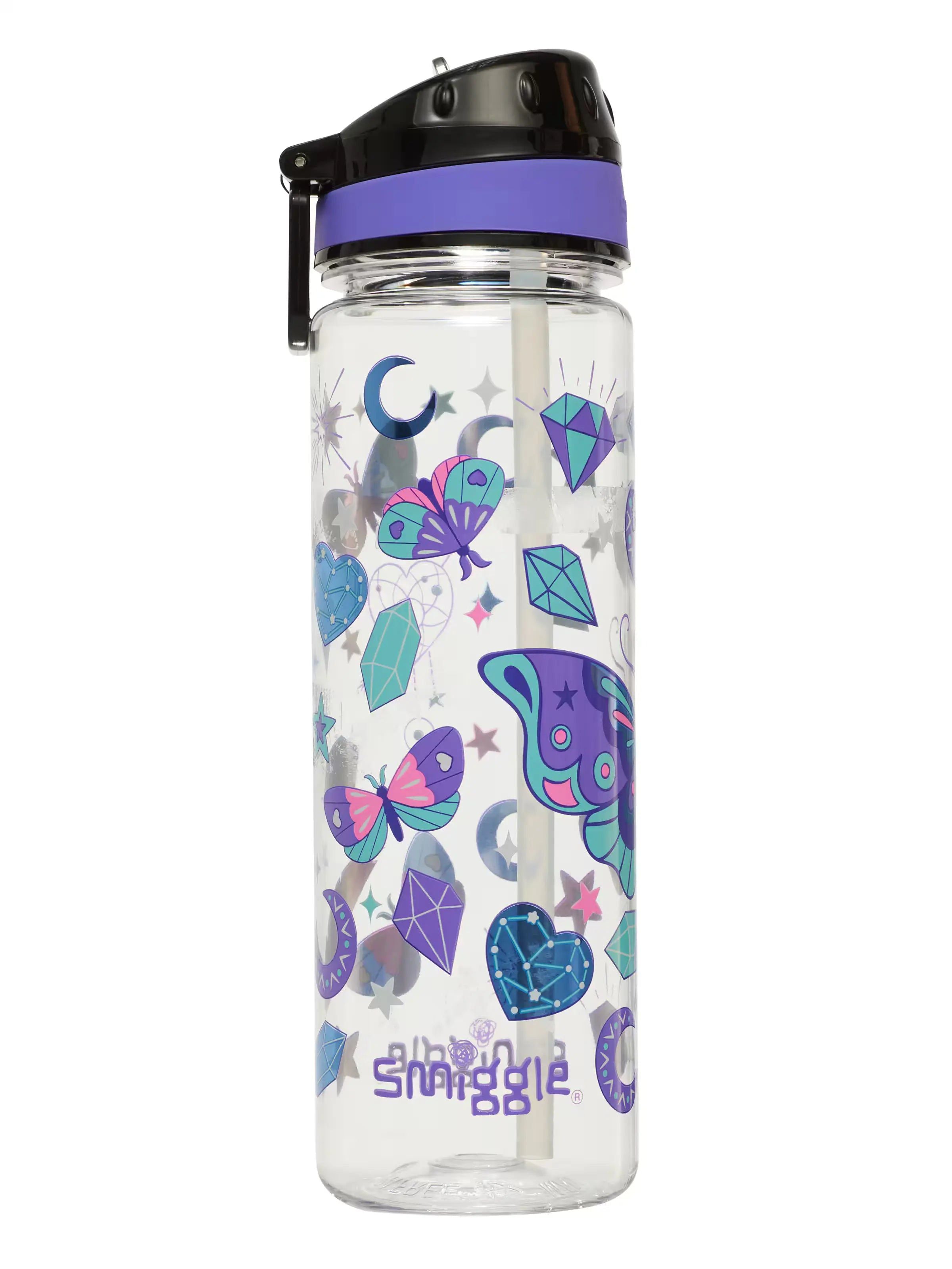 Smiggle - Fly High BPAsız 650ML Pipetli Suluk-Dinossi