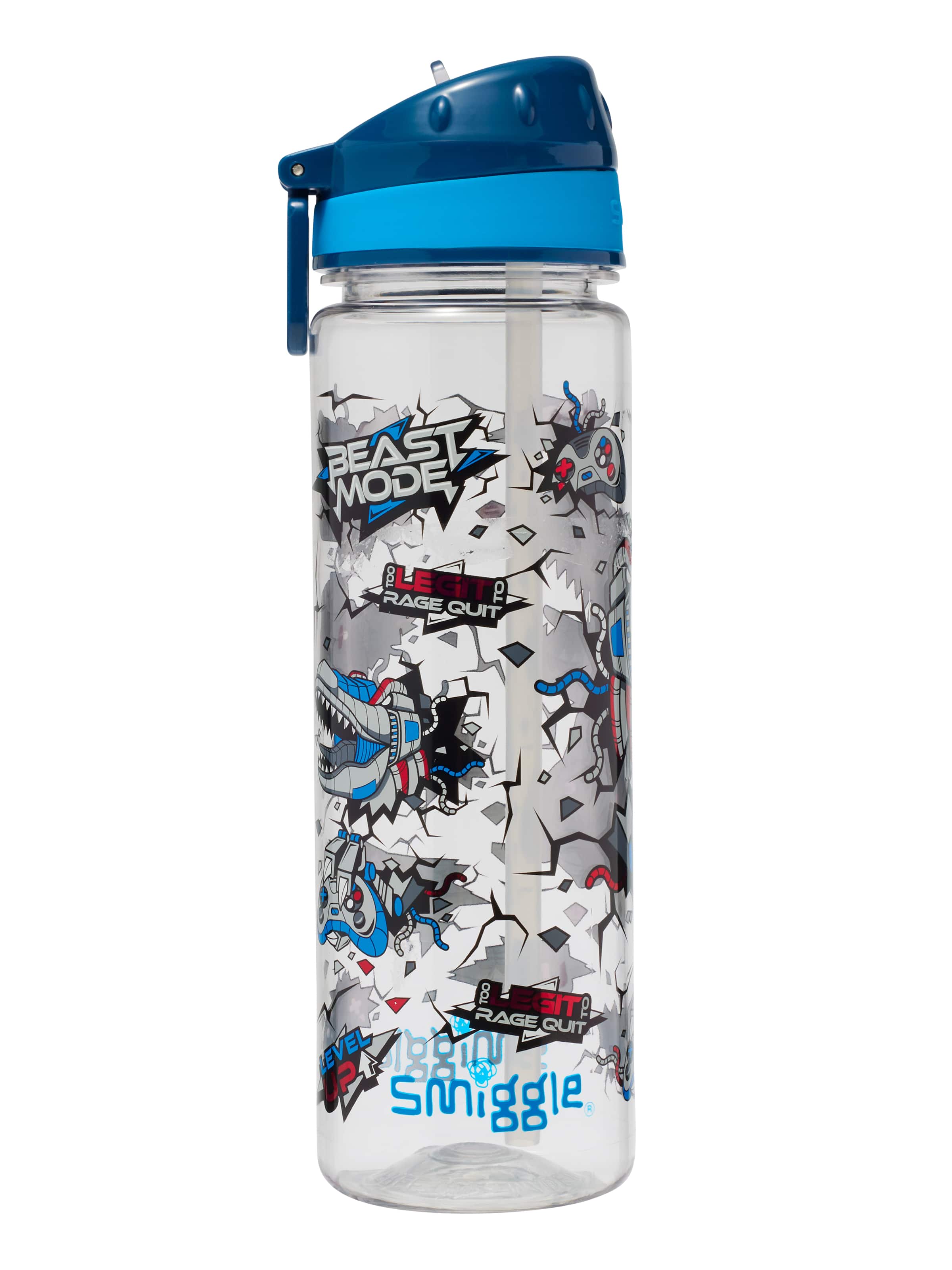 Smiggle - Fly High BPAsız 650ML Pipetli Suluk-Dinossi