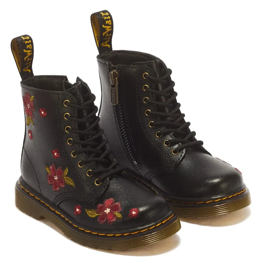 Dr Martens - Floral 1460 T Lace-Up Boots | Black