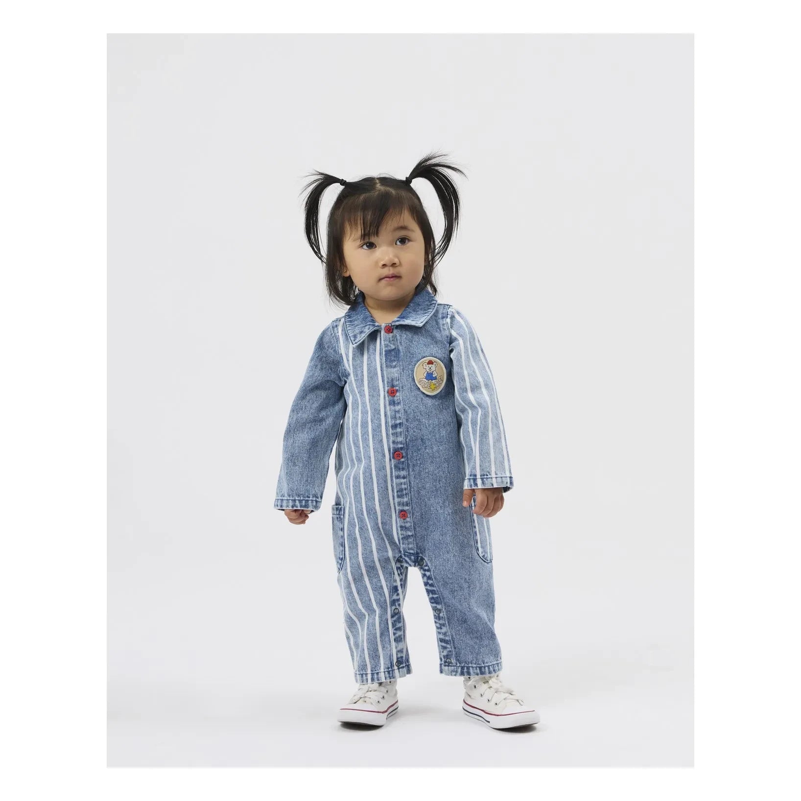 Goldie + Ace - Buddy Çizgili Denim Tulum | Mavi