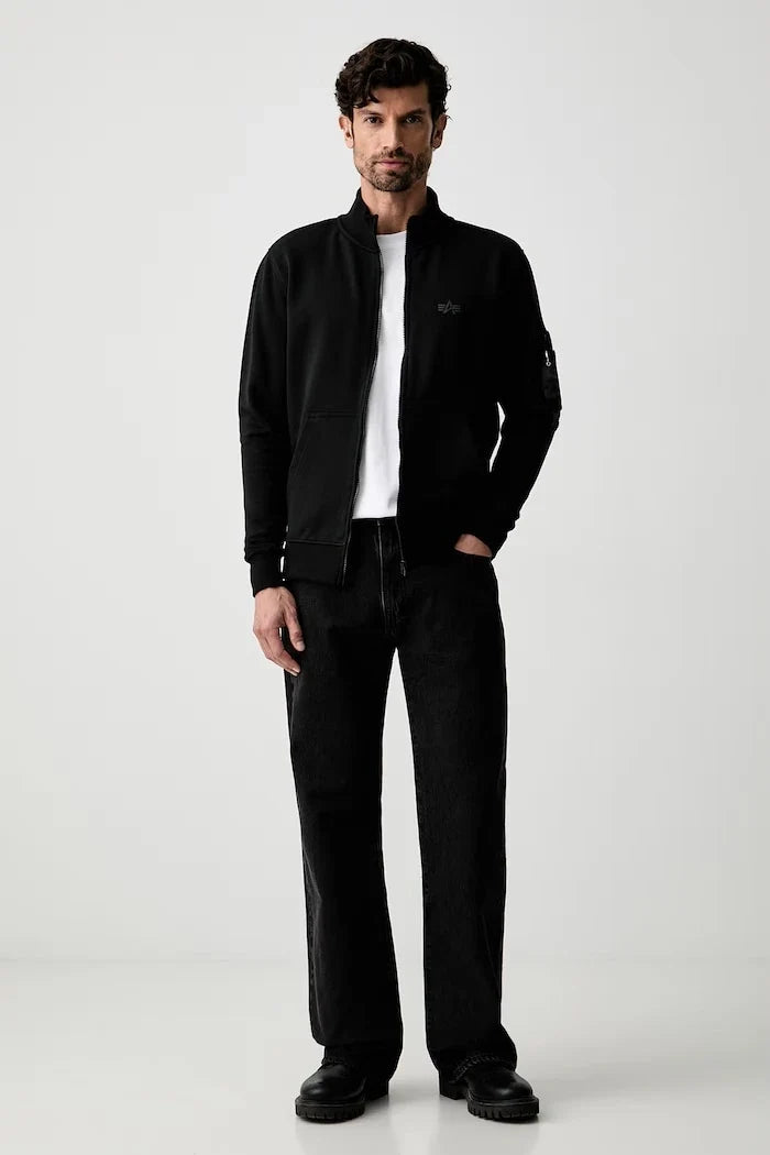 Alpha Industries erkek pamuklu fermuarlı sweatshirt DTM Mid