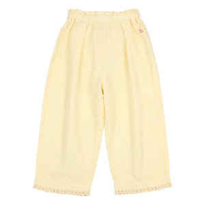 Búho - Organic Cotton Lace Pants | Yellow