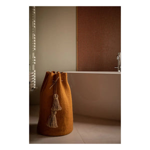 Muskhane - Felt Pom-Pom Storage Basket | Caramel