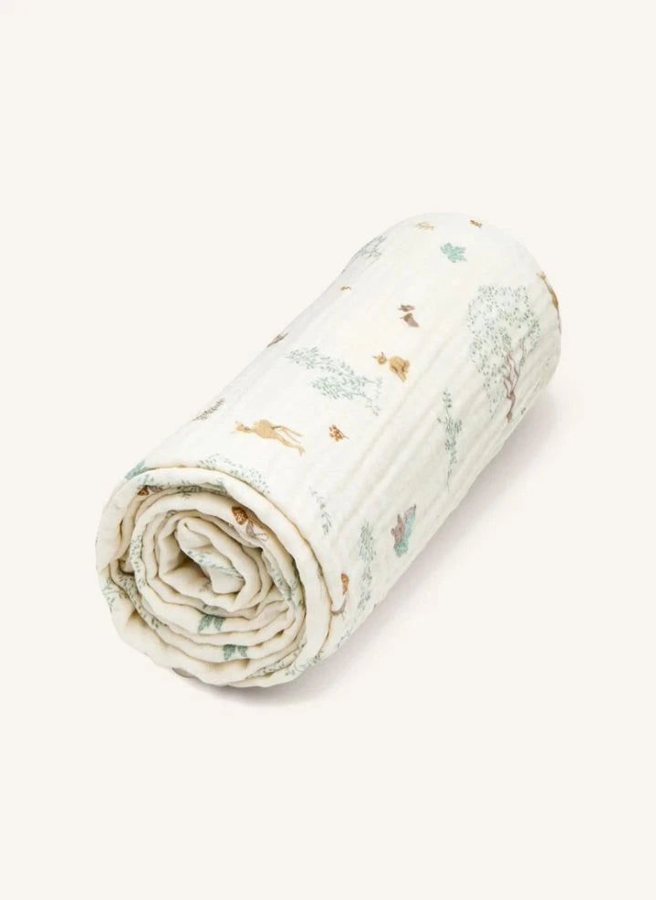Cam Cam - Woodland Muslin Blanket | Ecru