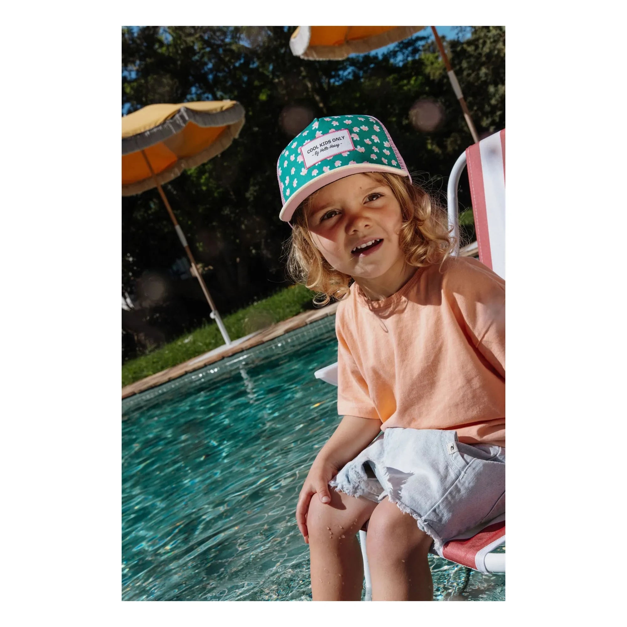 Hello Hossy - Trucker Garden Joy Curved Visor Hat Recycled Fibers | Green
