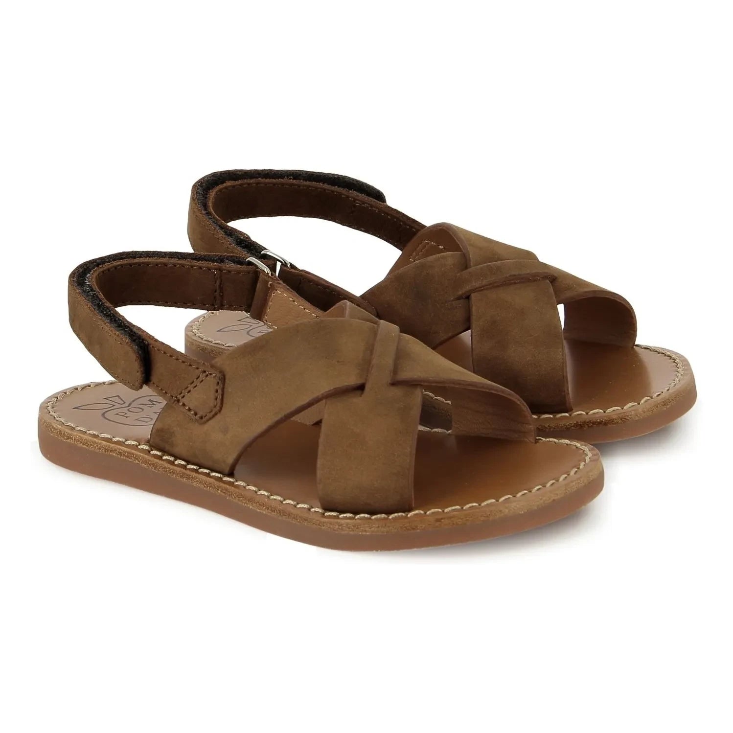 Pom d'Api - Beach-Stitch Cross Sandals | Brown