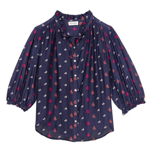 M.A.B.E. - Auden Cotton Blouse | Navy Blue