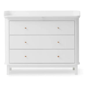 Oliver Furniture - Ahşap 3 çekmeceli alt değiştirme dolabı | Beyaz