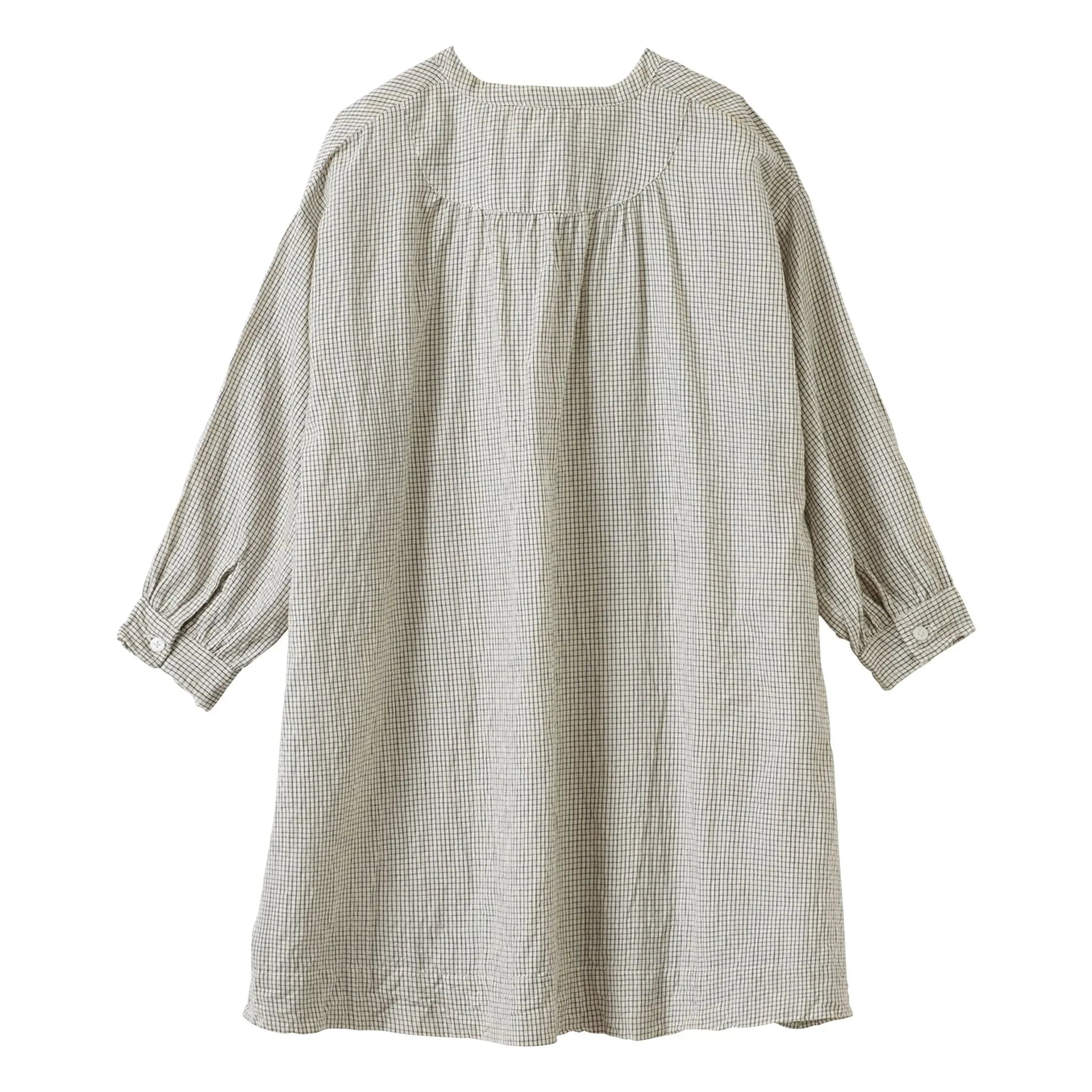 Caramel - Yew Checkered Dress | White