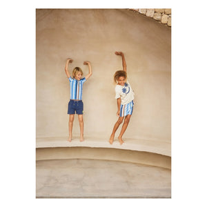Molo - Niko Striped Recycled Fiber Swimsuit Shorts | Blue