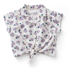 Soor Ploom - Loli Flowers Organic Cotton Blouse | White