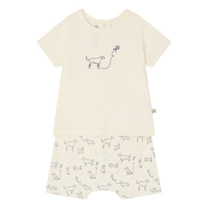 Bonpoint - Fanilo Organic Cotton T-Shirt and Shorts Set | Ivory