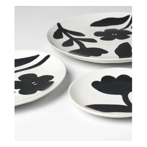 Broste Copenhagen - Flora Stone Ceramic Plate | Black