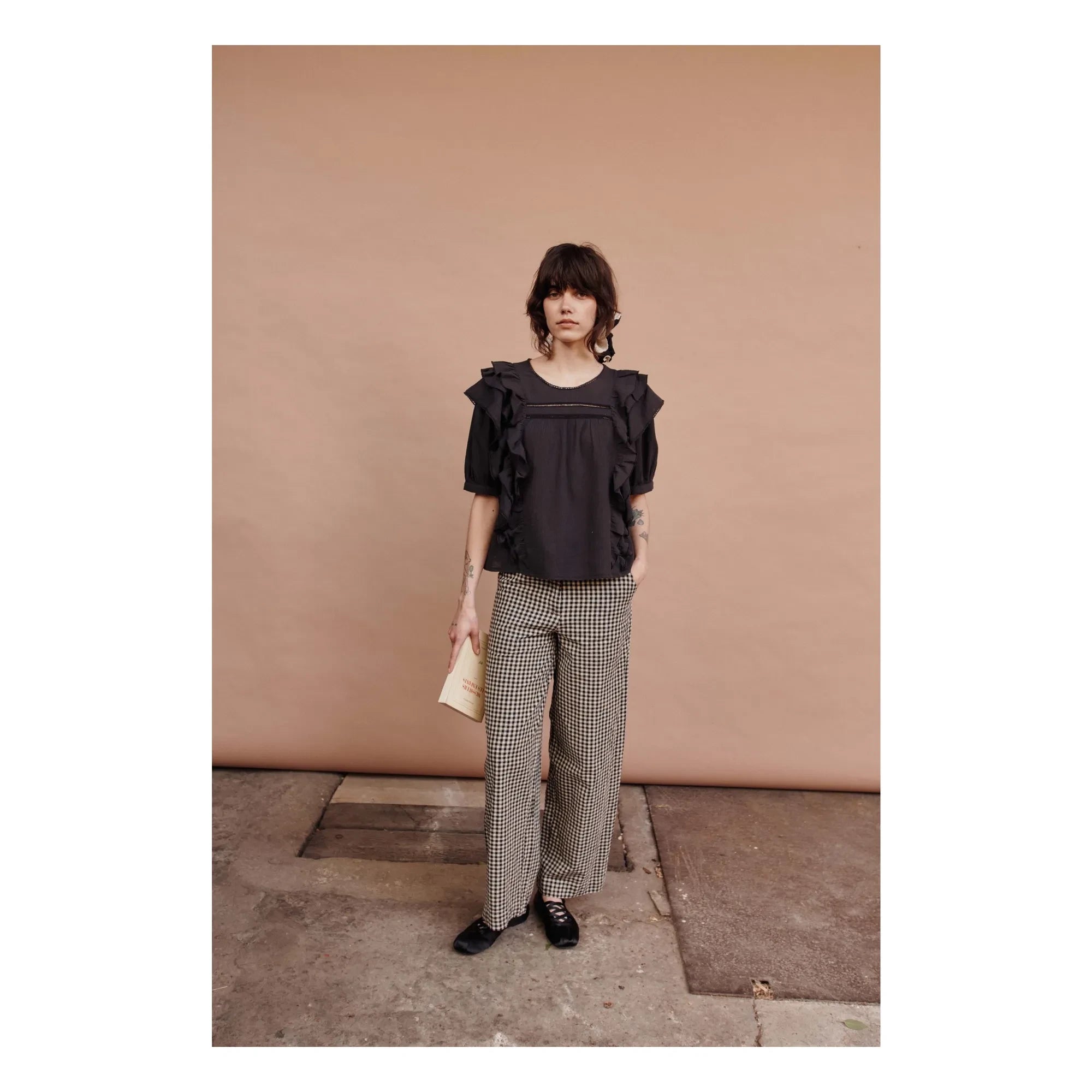 Emile et Ida - Cotton ruffled blouse | Black