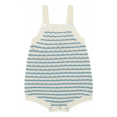 FUB - Organic Cotton Fine Knit Striped Openwork Tote Bag | Azure blue