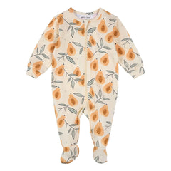 Petit Lem - Organic Cotton Papaya Footed Pajama | Beige